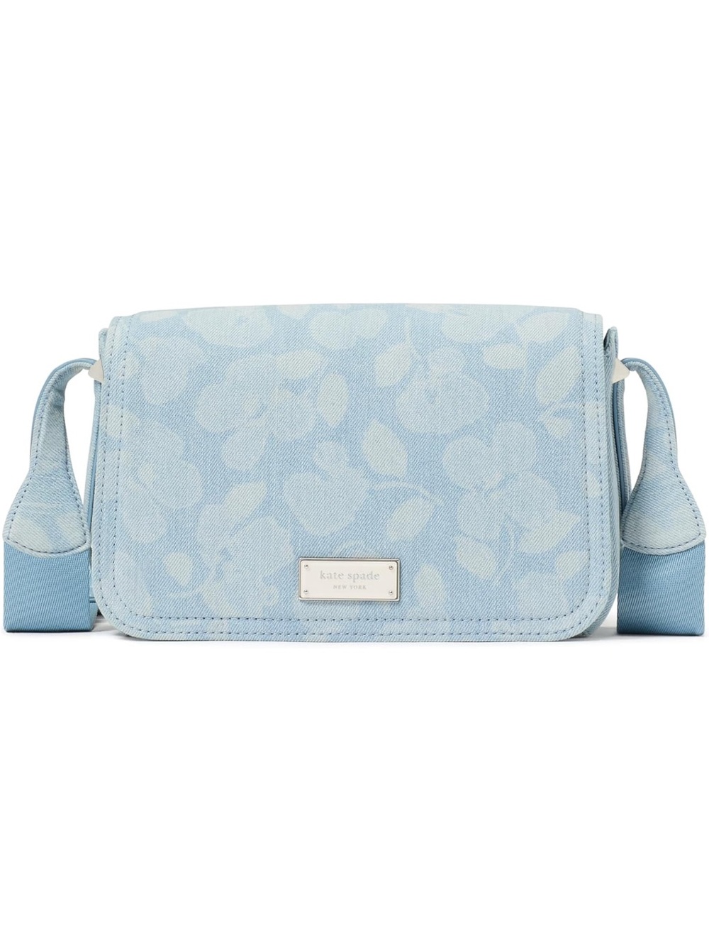 Kate Spade Light Blue Denim Floral Crossbody Bag - New